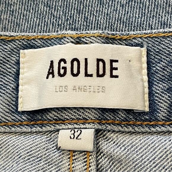 AGOLDE 90s Pinch Waist Flashback High Rise Straight Leg Light Wash 32 NWT - Picture 5 of 15
